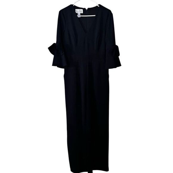 Donna Morgan navy bow sleeve jumpsuit 8 - Picture 1 of 6